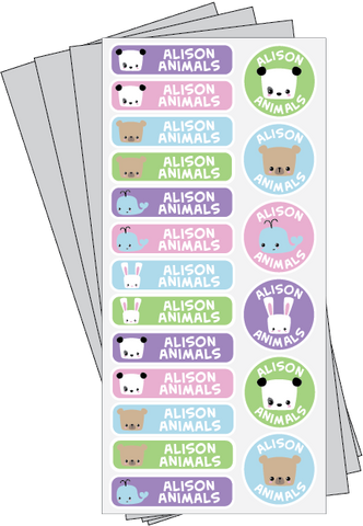 Alison Animals School Name Labels