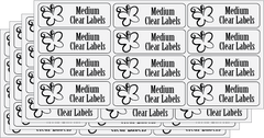 Bella Butterfly Clear Name Labels (Black)