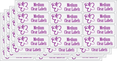 Bella Butterfly Clear Name Labels (Purple)
