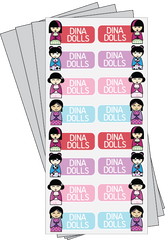 Dina Dolls School Name Labels