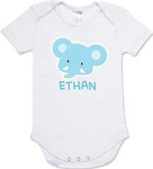 Ethan Elephant Baby Romper (White)