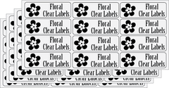 Floral Florence Clear Name Labels (Black)