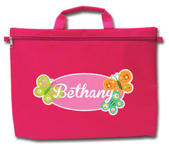 Bethany Butterfly Library Bag (Pink)