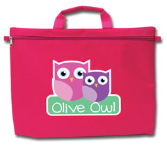 Olive Owls Library Bag (Pink)
