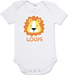Louis Lion Baby Romper (White)