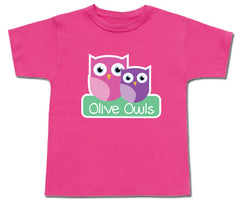 Olive Owl Regular Tee (Pink)
