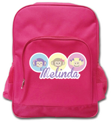 Melinda Monkey Kindy Backpack (Pink)