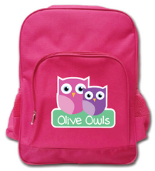 Olive Owls Kindy Backpack (Pink)