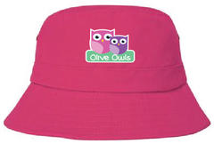 Olive Owls Bucket Hat (Pink)
