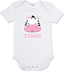 Ziggy Zebra Baby Romper (White)